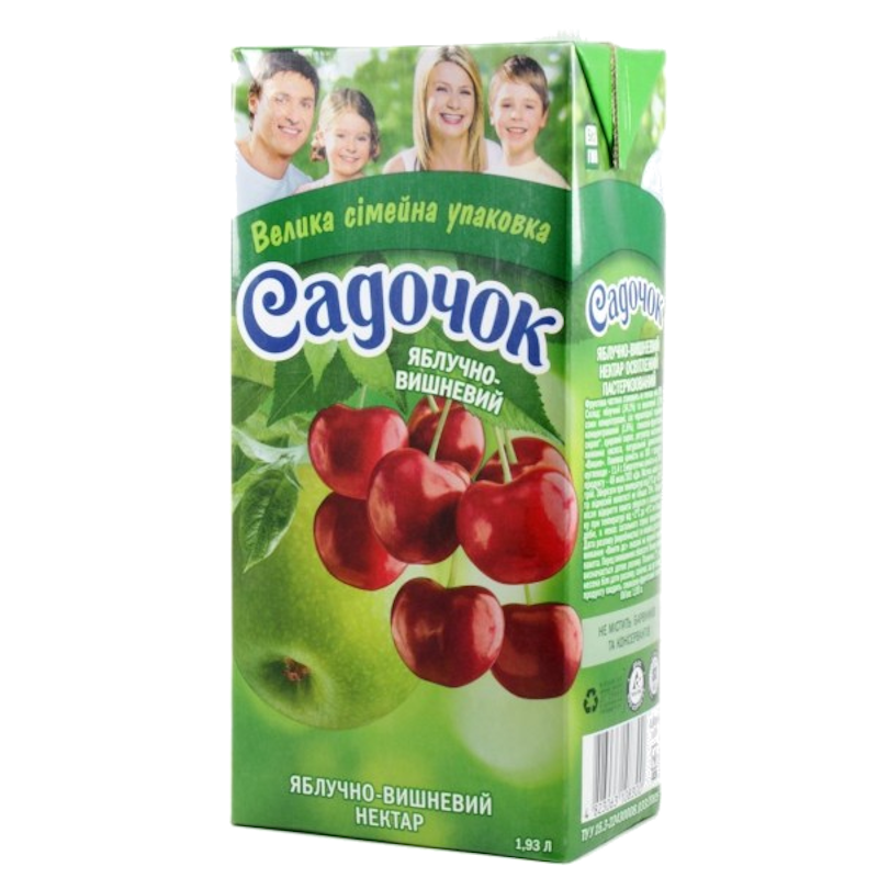 Нектар САДОЧОК яблуко-вишня, 1,93 л